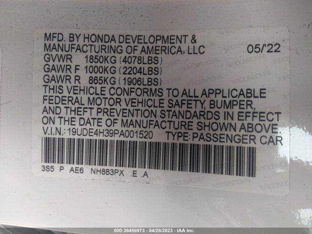 19UDE4H39PA001520 Acura Integra W/a-spec Package