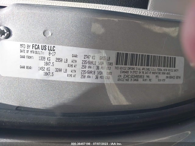 2C4RC1BG3HR850818 Chrysler Pacifica Touring Plus
