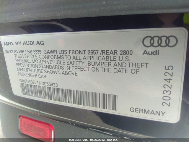 2022 Audi A6, VIN: WAUD3BF21NN056923
