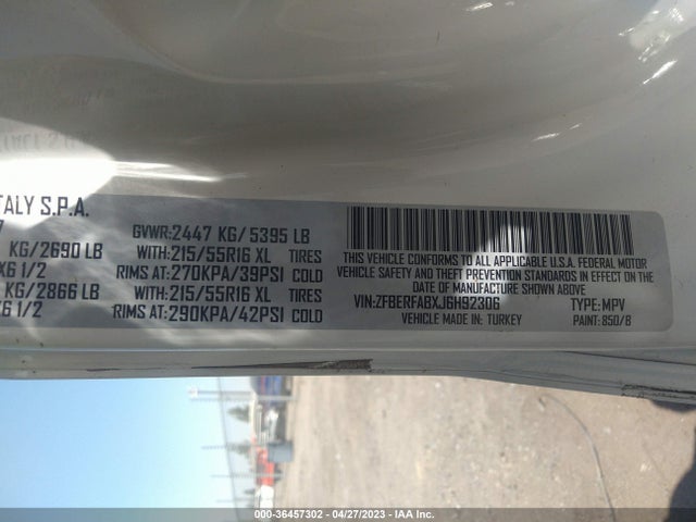 ZFBERFABXJ6H92306 RAM Promaster City Tradesman
