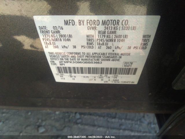 2FMPK3G96GBB53663 Ford EDGE SE