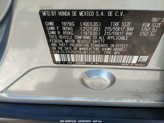 Honda HR-V LX 2018 3CZRU5H38JM720632 Image 9
