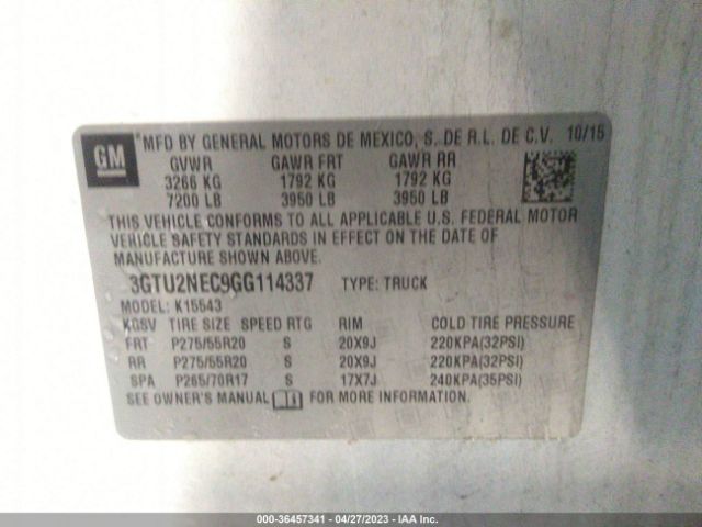 3GTU2NEC9GG114337 GMC Sierra 1500 Slt