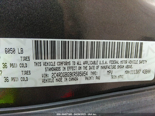 Dodge Grand Caravan Se 2019 2C4RDGBG9KR585054 Image 9