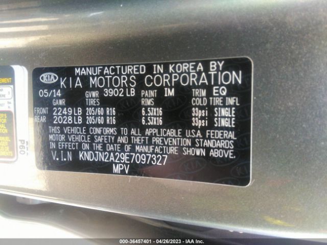KNDJN2A29E7097327 KIA Soul Base