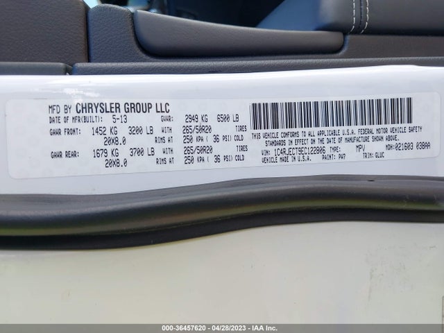 1C4RJECT9EC122806 Jeep Grand Cherokee Overland