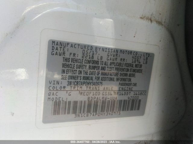 3N1CB7AP0HY340975 Nissan Sentra Sr Turbo