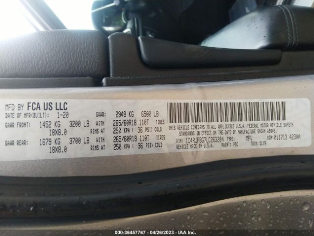 1C4RJFBG7LC263204 Jeep Grand Cherokee Limited