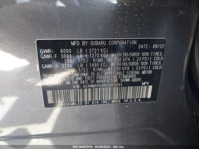 4S4WMARD6N3463465 Subaru Ascent Touring