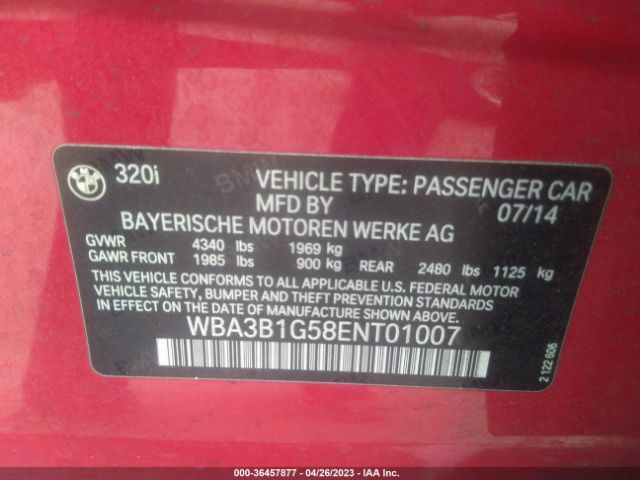 WBA3B1G58ENT01007 BMW 3 Series 320i