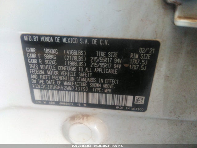 Honda HR-V EX 2021 3CZRU6H52MM733792 Image 10