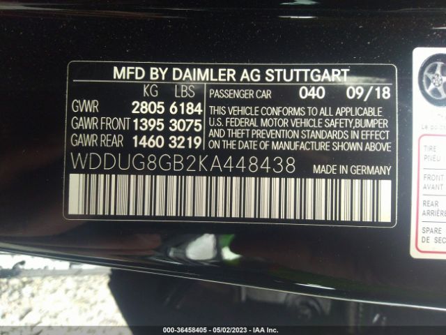 WDDUG8GB2KA448438 Mercedes-Benz S-class S 560