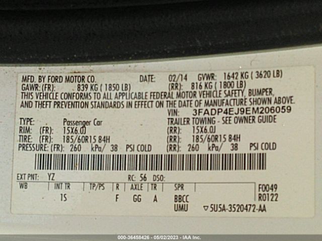 3FADP4EJ9EM206059 Ford FIESTA SE