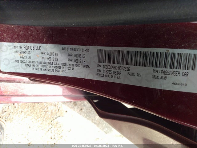Chrysler 200 Limited Platinum 2017 1C3CCCABXHN507836 Image 9