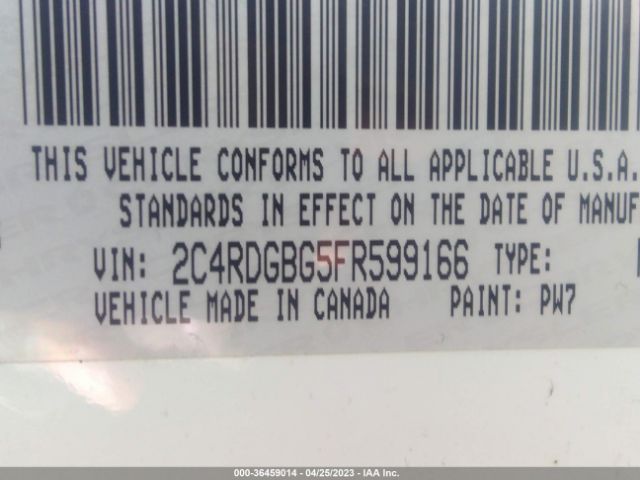 2C4RDGBG5FR599166 Dodge Grand Caravan Se