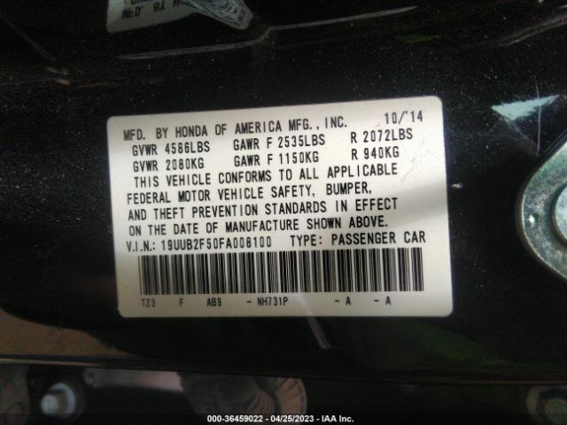 19UUB2F50FA008100 Acura Tlx V6 Tech