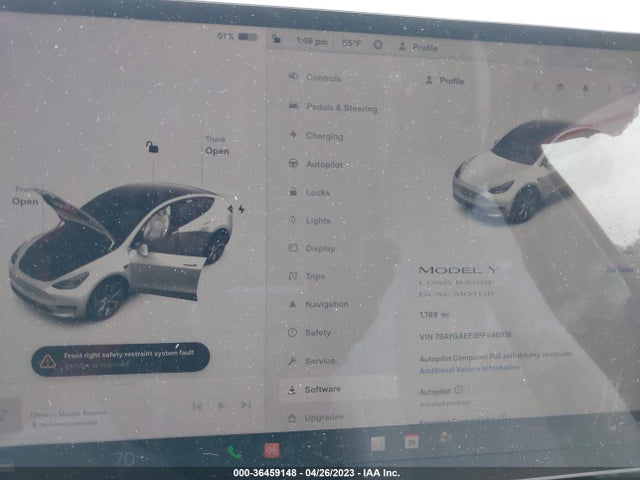 7SAYGAEE3PF646916 Tesla Model Y Awd/long Range Dual Motor All-wheel Drive