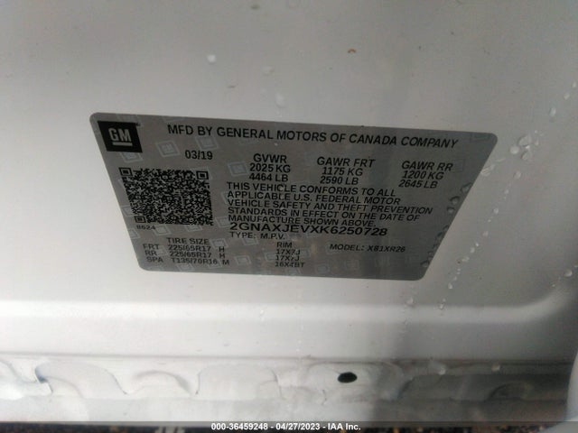Chevrolet EQUINOX LT 2019 2GNAXJEVXK6250728 Image 10