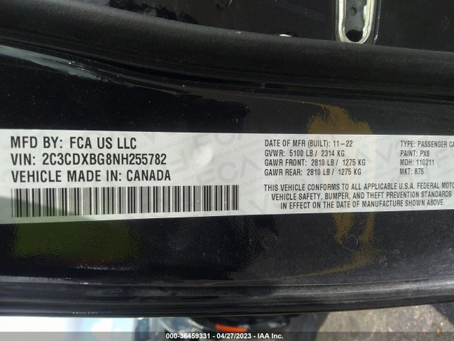 Dodge Charger Sxt 2022 2C3CDXBG8NH255782 Image 9