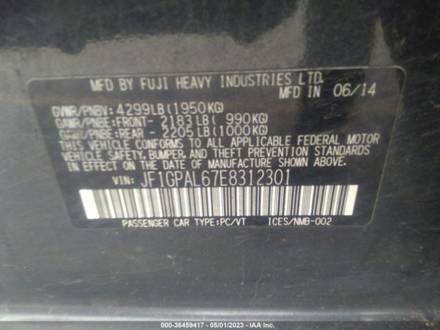 JF1GPAL67E8312301 Subaru Impreza Wagon 2.0i Sport Premium