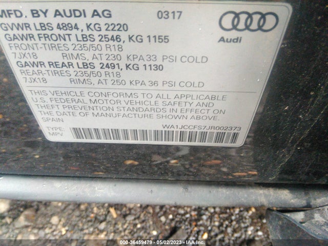 WA1JCCFS7JR002373 Audi Q3 Premium Plus