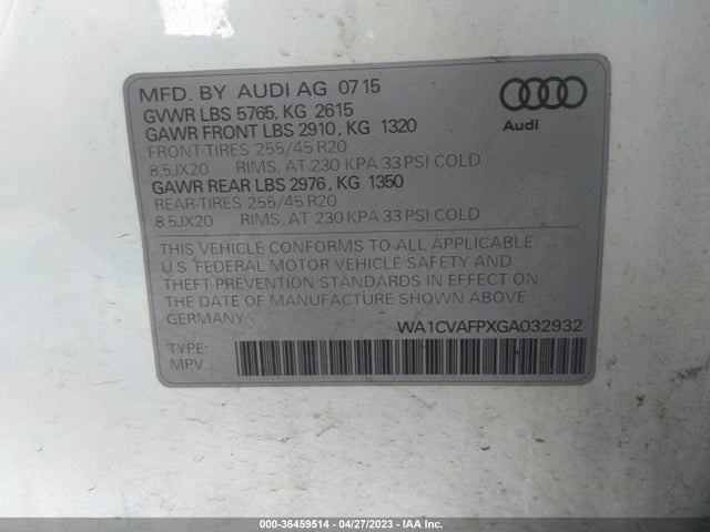 WA1CVAFPXGA032932 Audi Q5 Premium Plus
