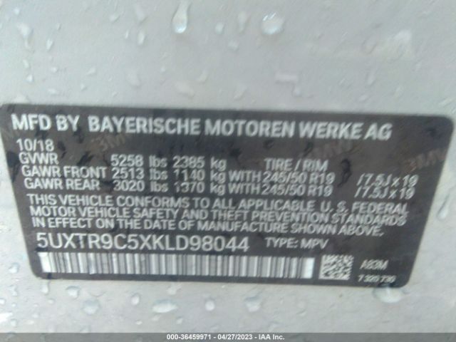 5UXTR9C5XKLD98044 BMW X3 Xdrive30i