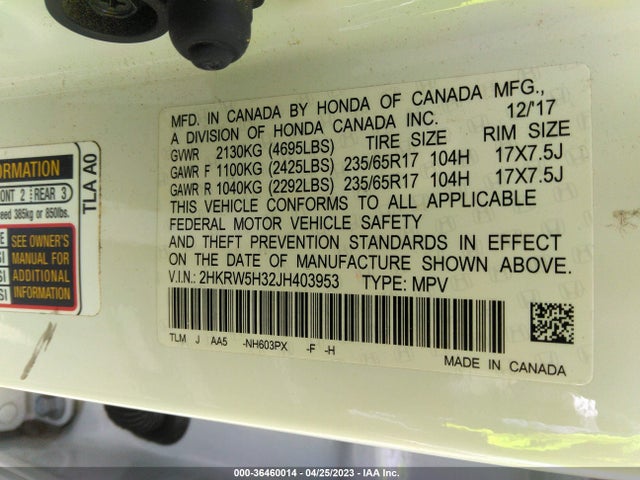 Honda CR-V LX 2018 2HKRW5H32JH403953 Image 9