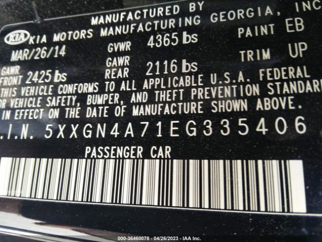 5XXGN4A71EG335406 KIA OPTIMA EX