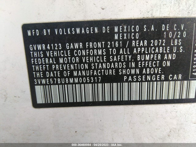 3VWE57BU8MM005317 Volkswagen JETTA SEL