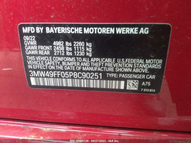 3MW49FF05P8C90251 BMW 3 Series M340i Xdrive