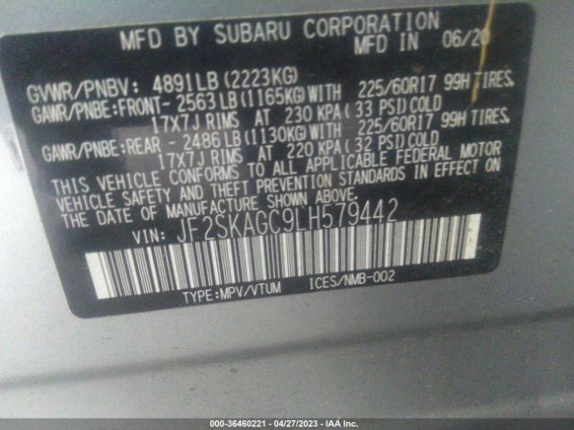 JF2SKAGC9LH579442 Subaru Forester Premium