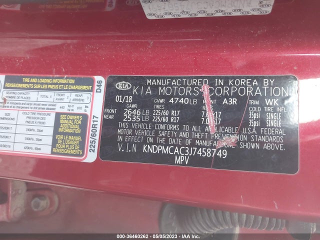 KIA Sportage Lx 2018 KNDPMCAC3J7458749 Image 9