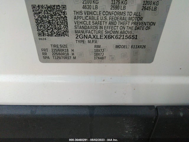 Chevrolet EQUINOX LT 2019 2GNAXLEX6K6215651 Image 9