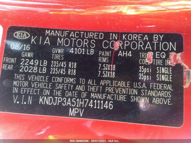 KNDJP3A51H7411146 KIA SOUL +