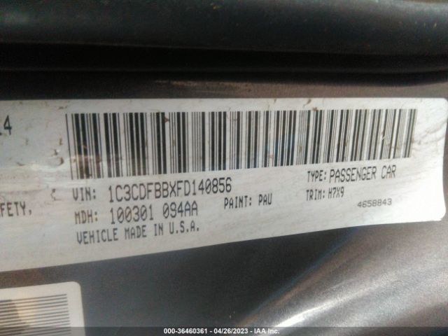 1C3CDFBBXFD140856 Dodge DART SXT