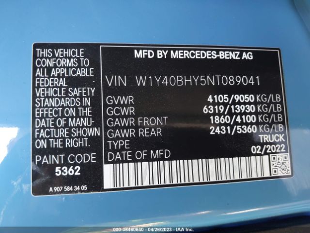 W1Y40BHY5NT089041 Mercedes-Benz SPRINTER CARGO VAN