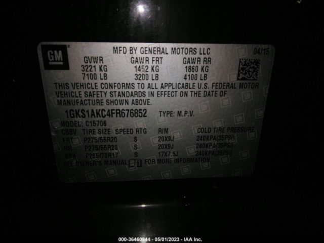 1GKS1AKC4FR676852 GMC YUKON SLE