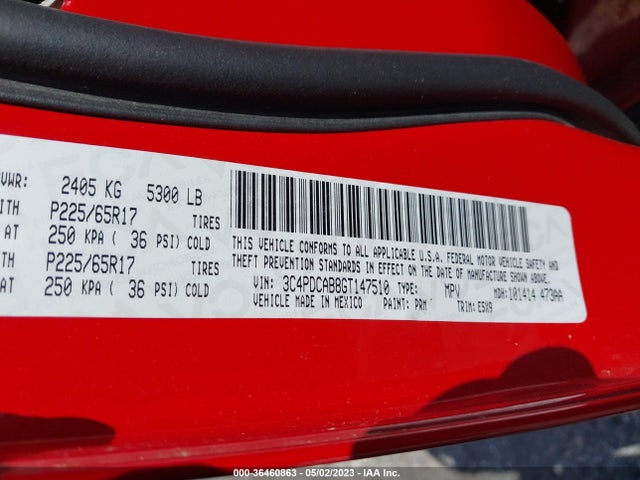 Dodge JOURNEY SE 2016 3C4PDCAB8GT147510 Image 9