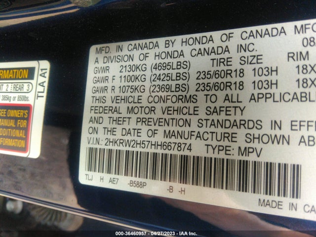 Honda CR-V EX 2017 2HKRW2H57HH667874 Image 9