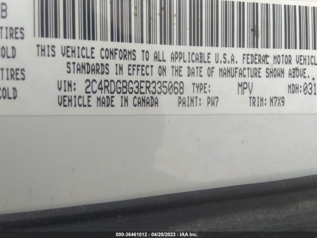 Dodge Grand Caravan Se 30th Anniversary 2014 2C4RDGBG3ER335068 Image 9