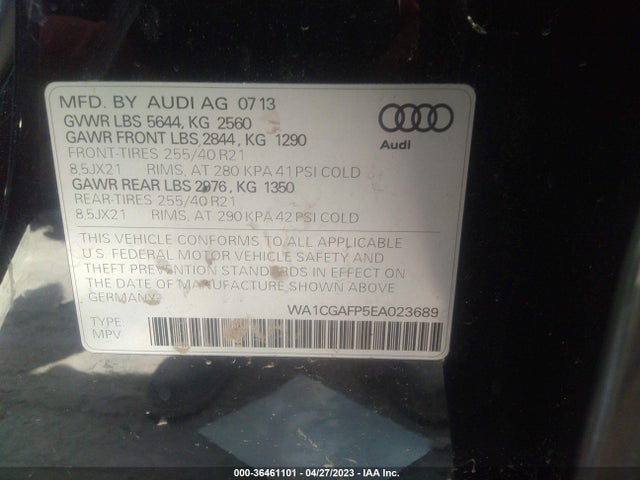 WA1CGAFP5EA023689 Audi Sq5 Premium Plus