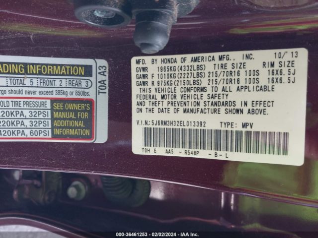 5J6RM3H32EL013392 Honda CR-V LX