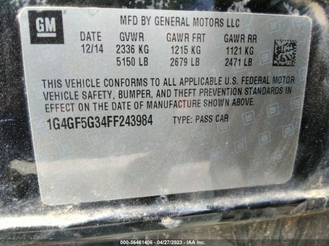 1G4GF5G34FF243984 Buick Lacrosse Premium Ii