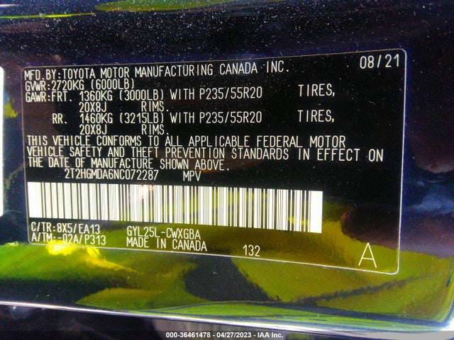 2T2HGMDA6NC072287 Lexus Rx Rx 450h