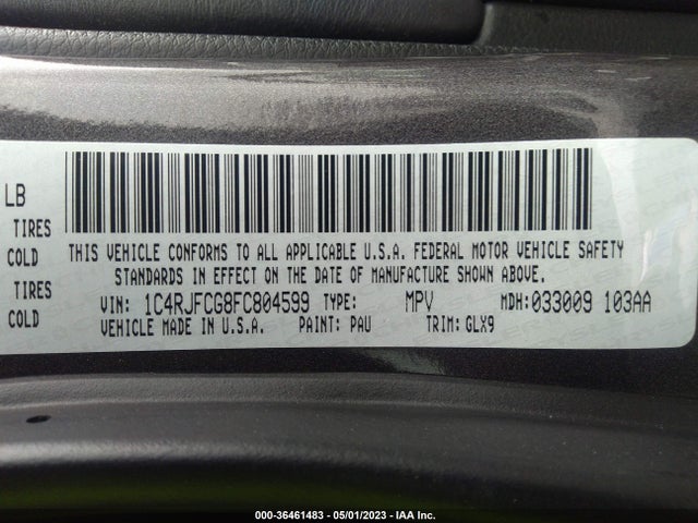 1C4RJFCG8FC804599 Jeep Grand Cherokee Overland