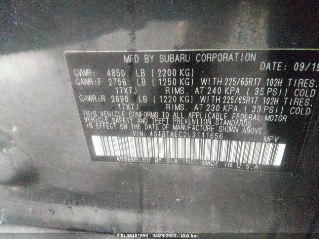 4S4BTAEC2L3111656 Subaru Outback Premium