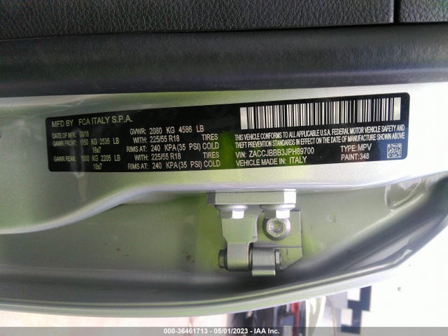 ZACCJBBB3JPH89700 Jeep Renegade Altitude