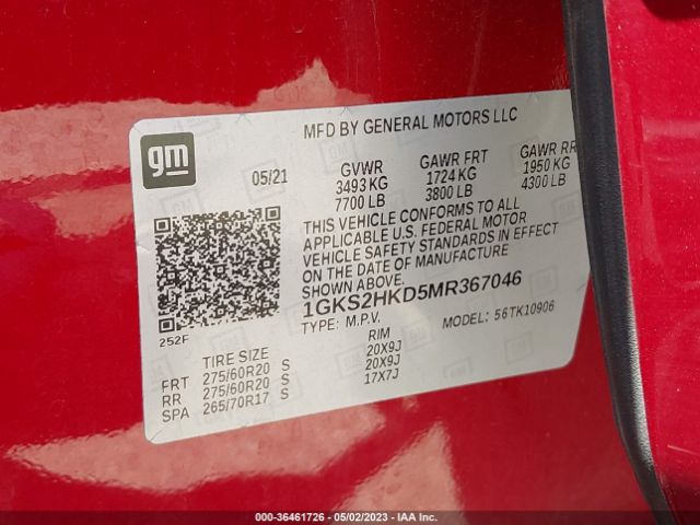 1GKS2HKD5MR367046 GMC Yukon Xl At4