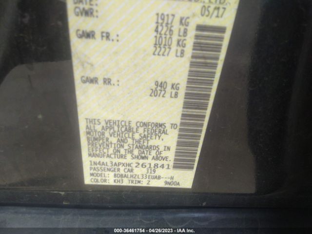 1N4AL3APXHC261841 Nissan Altima 2.5 Sr